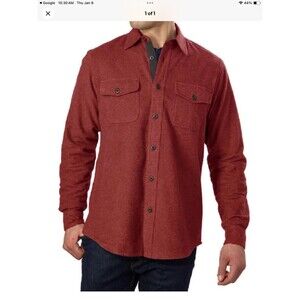 NWT Grizzly Mountain Heavyweight Flannel Shirt Men's 2XL Red Cotton Chamois